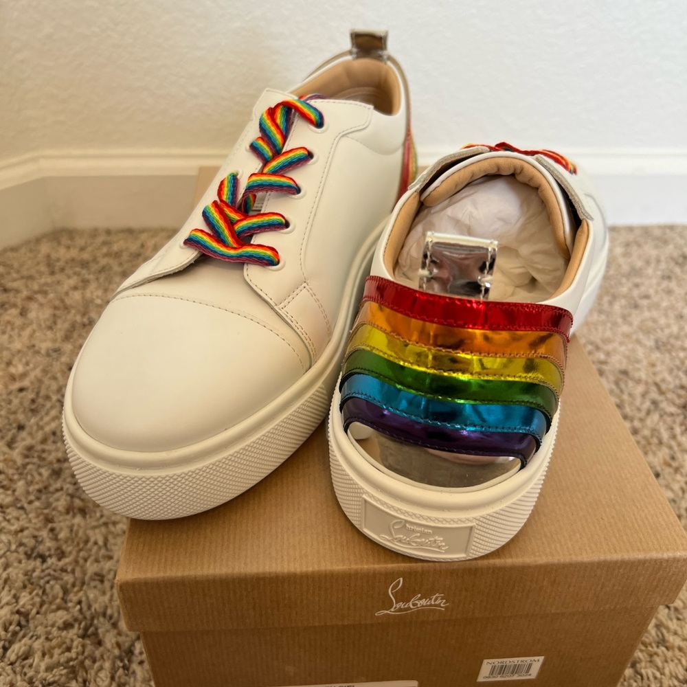 Christian Louboutin Rainbow Sneakers Sz 39.5 NIB